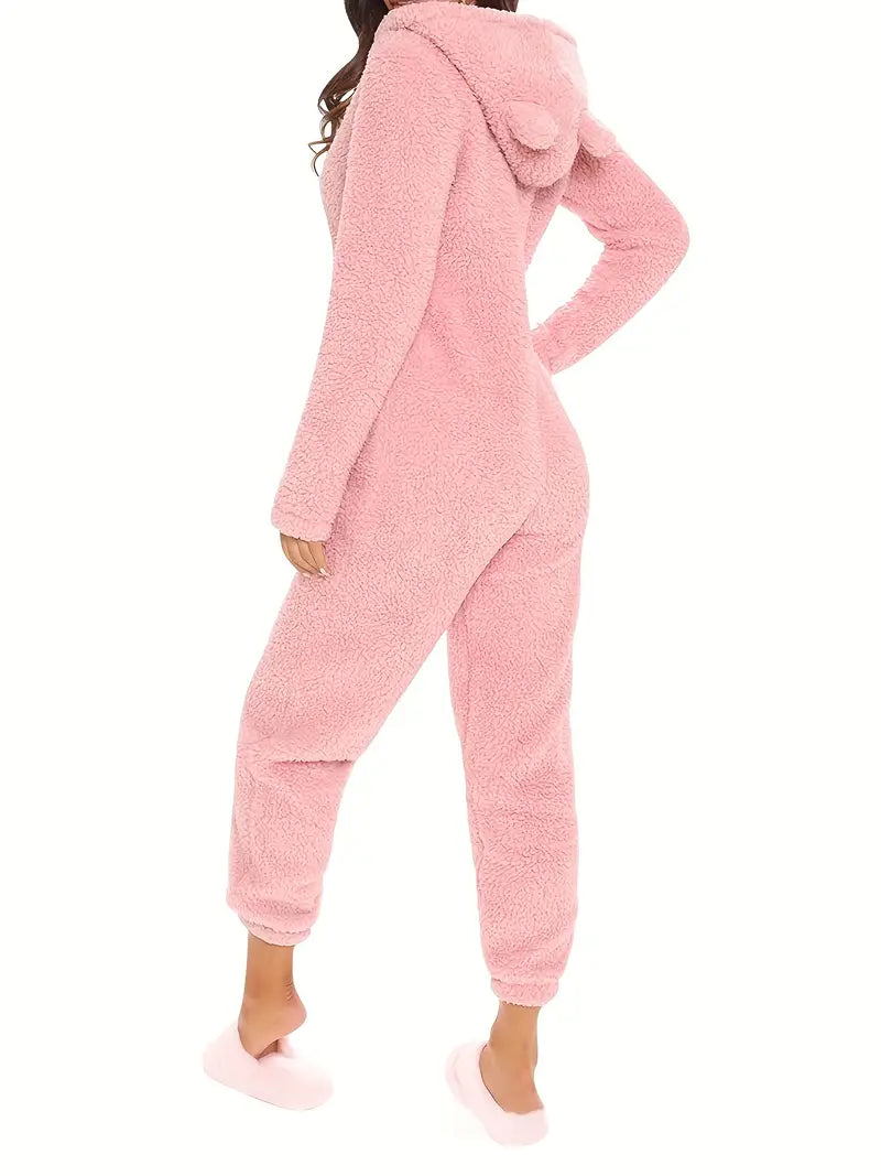 Teddy Sherpa Hooded Jumpsuit