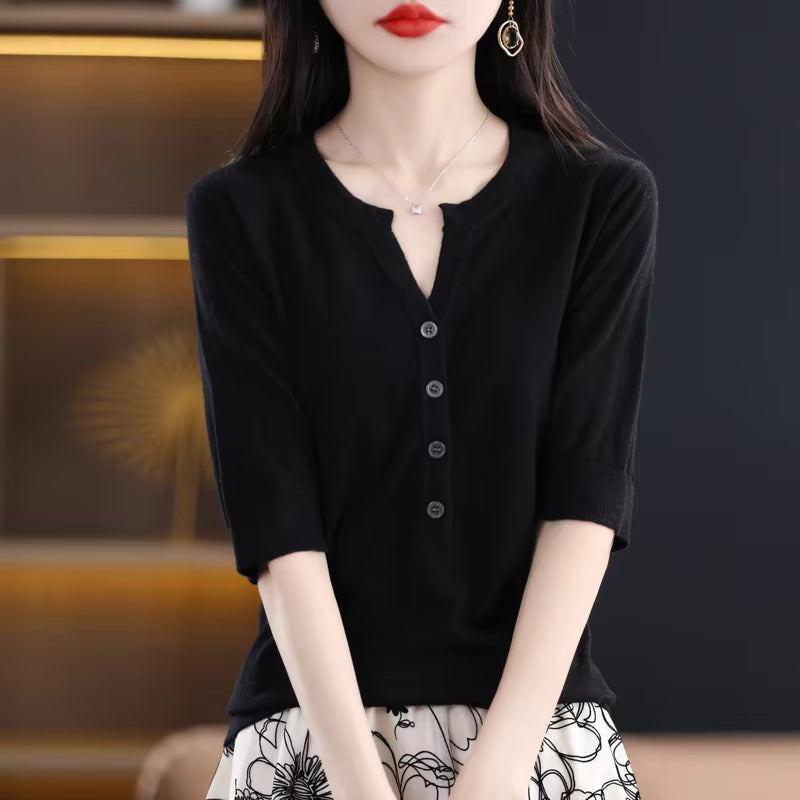 Sophia Cashmere Button-Up