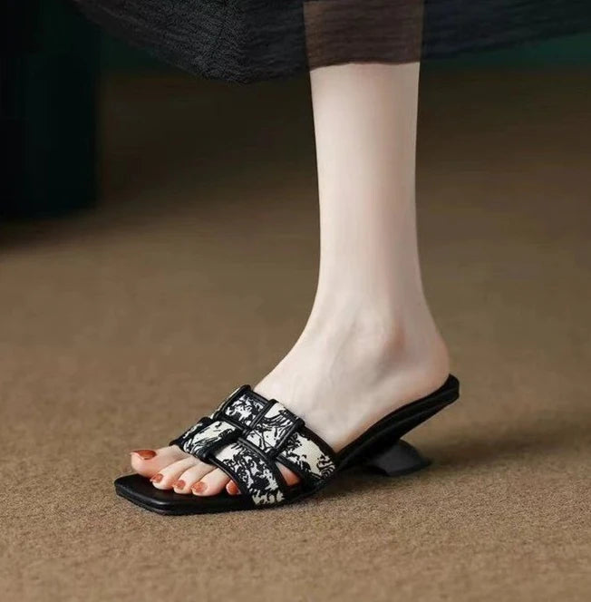 Opale Toile Slide Heel