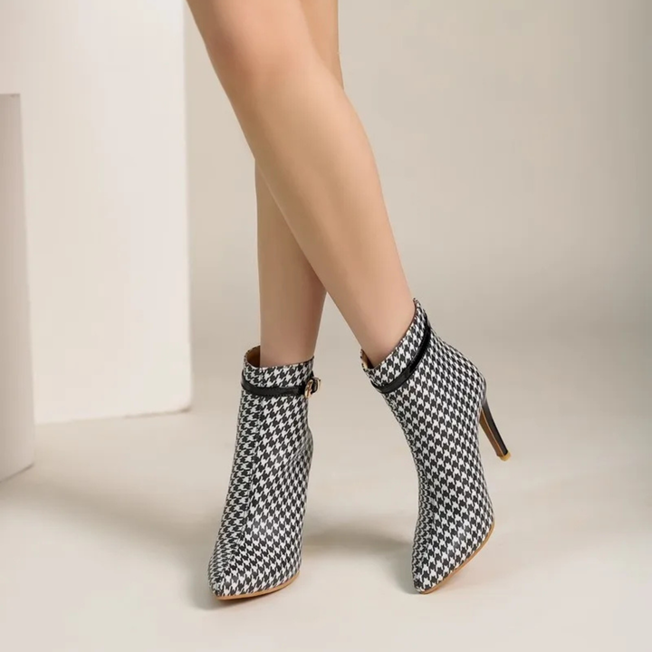 Houndstooth Stiletto Boot