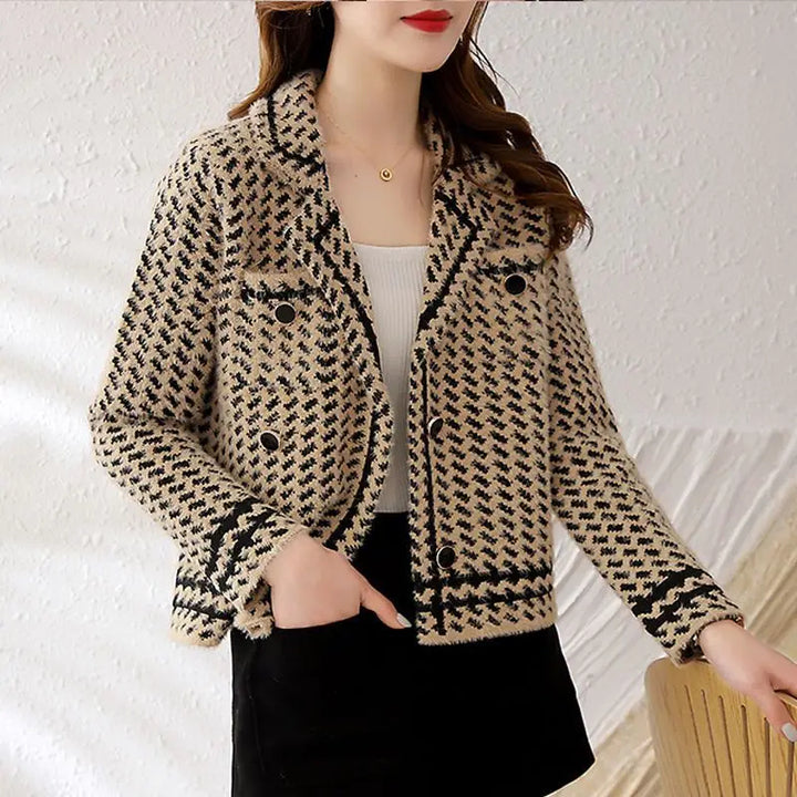 Milanese Houndstooth Tweed Blazer