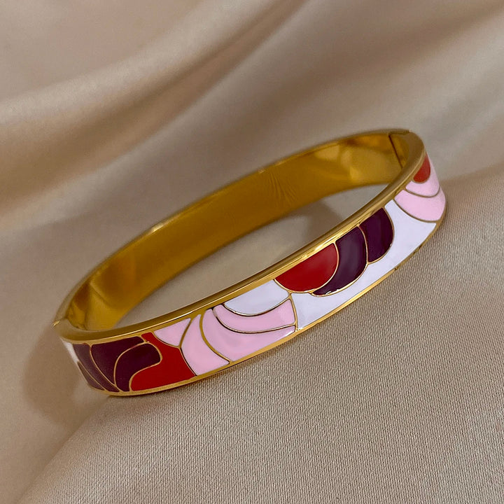 Mosaic Abstract Enamel Bangle