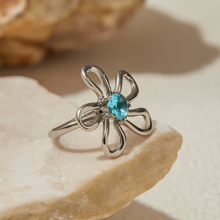 Floral Zircon Ring