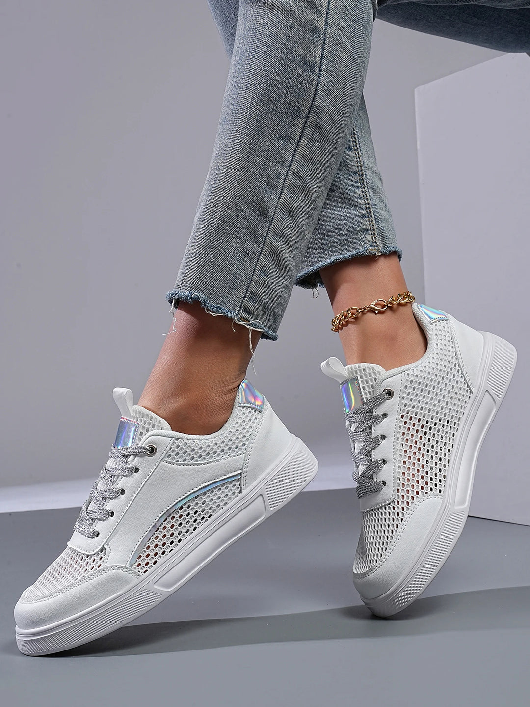 Halo Mesh Chrome Sneaker