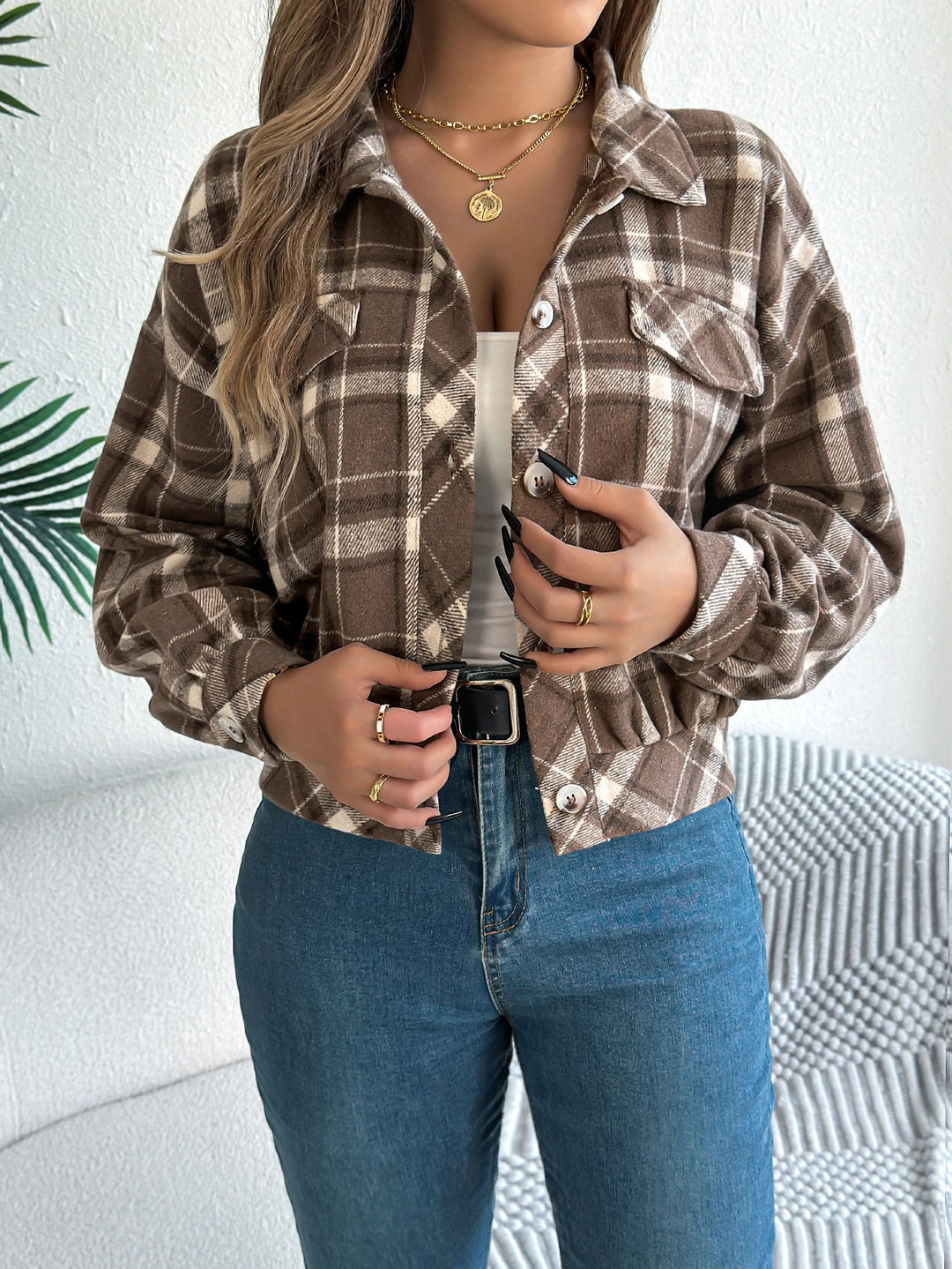 Aubrey Cropped Flannel Shacket
