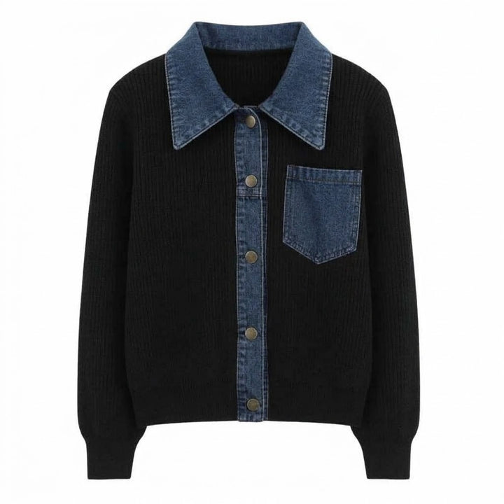 Hollis Contrast Denim Cardigan