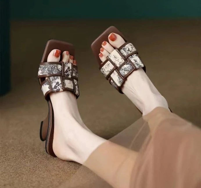 Opale Toile Slide Heel