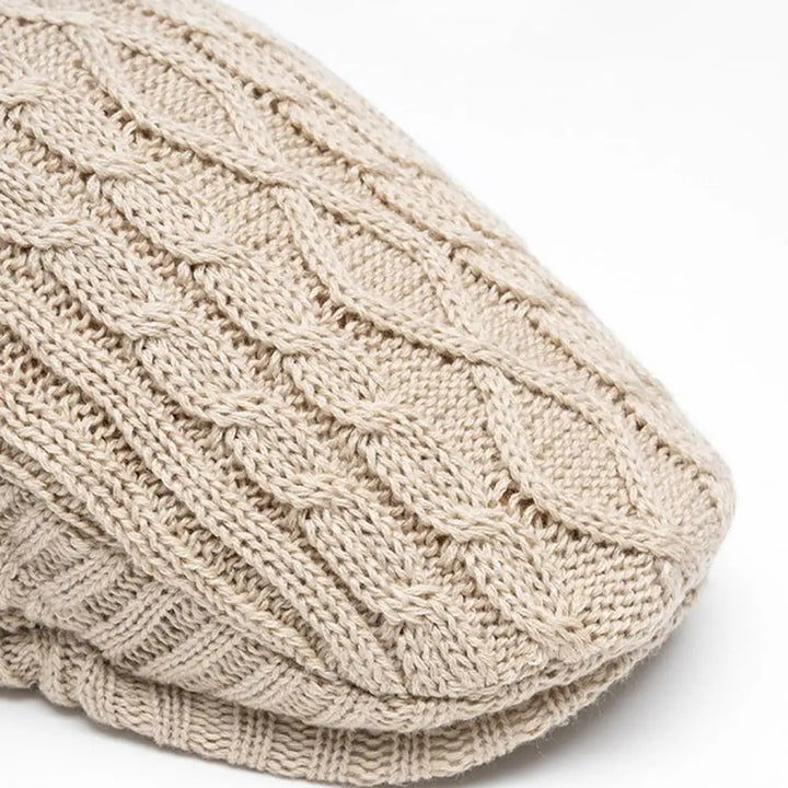 Cable-Knit Flat Cap