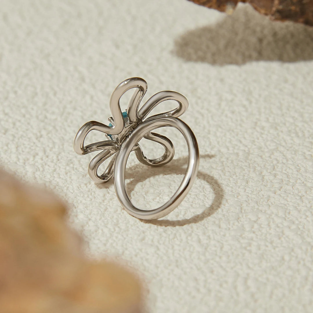 Floral Zircon Ring