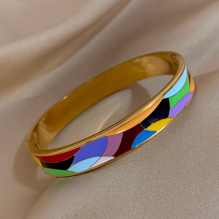 Mosaic Abstract Enamel Bangle