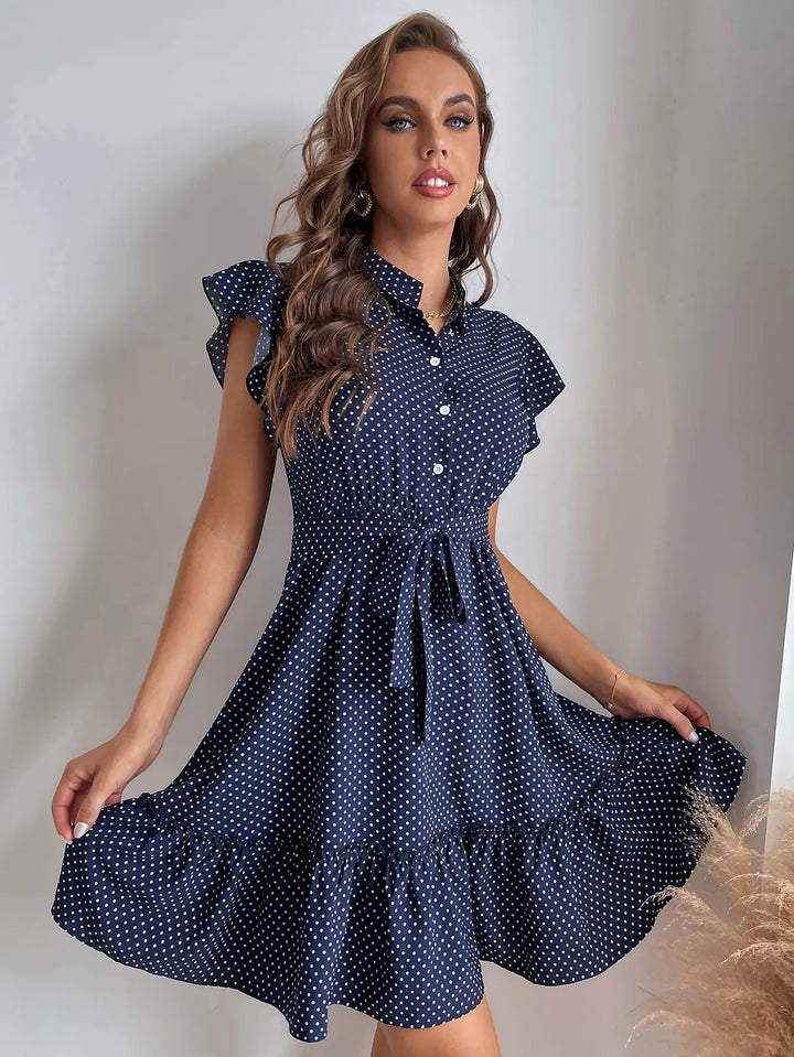 Vivienne Drape Polka Dress