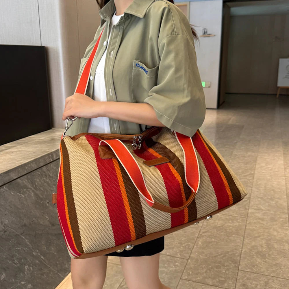 Avalon Stripe Canvas Duffel