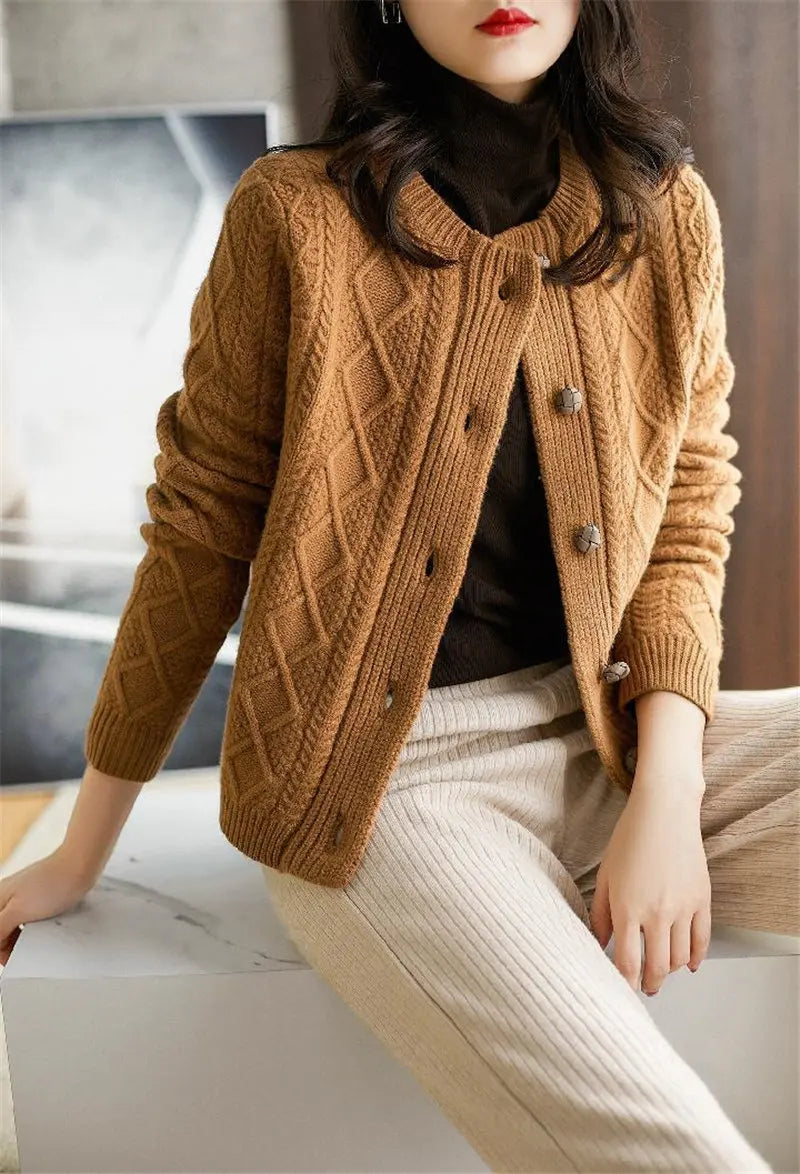Alessa Cable-Knit Cardigan