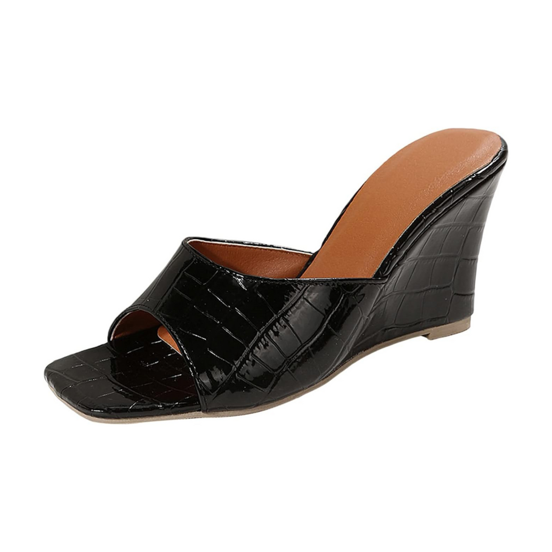 Estelle Faux Snake Leather Wedges