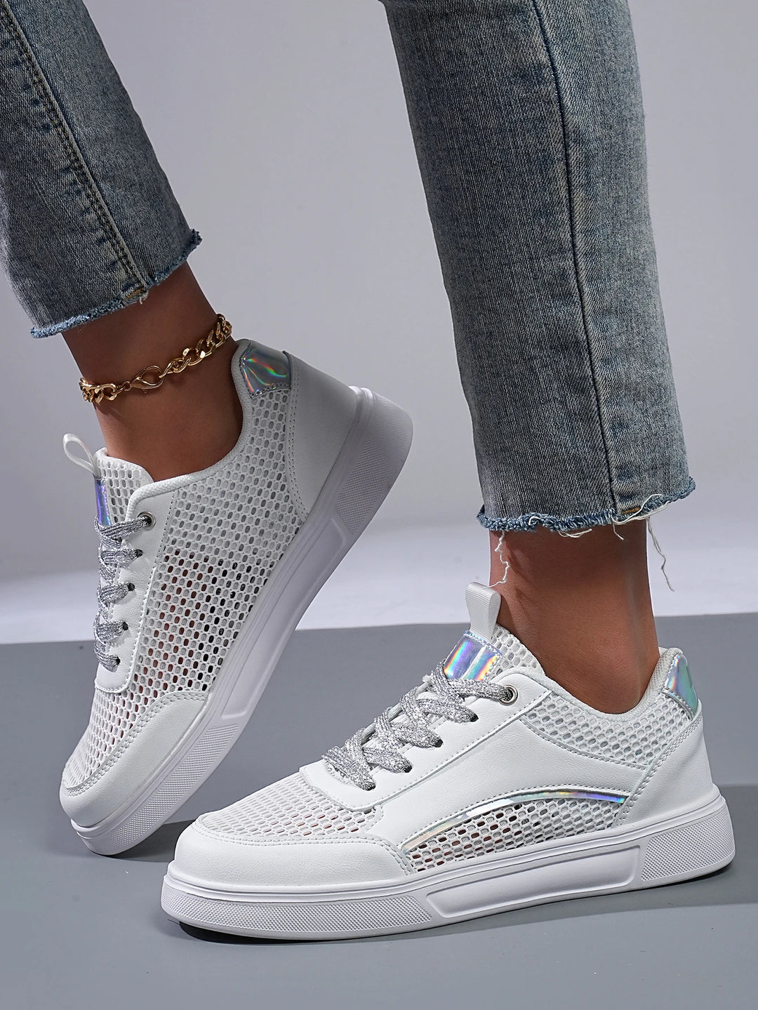 Halo Mesh Chrome Sneaker