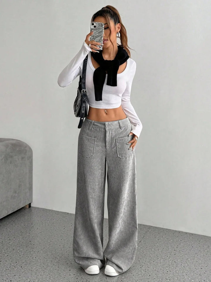 Maison Corduroy Wide-Leg Pant