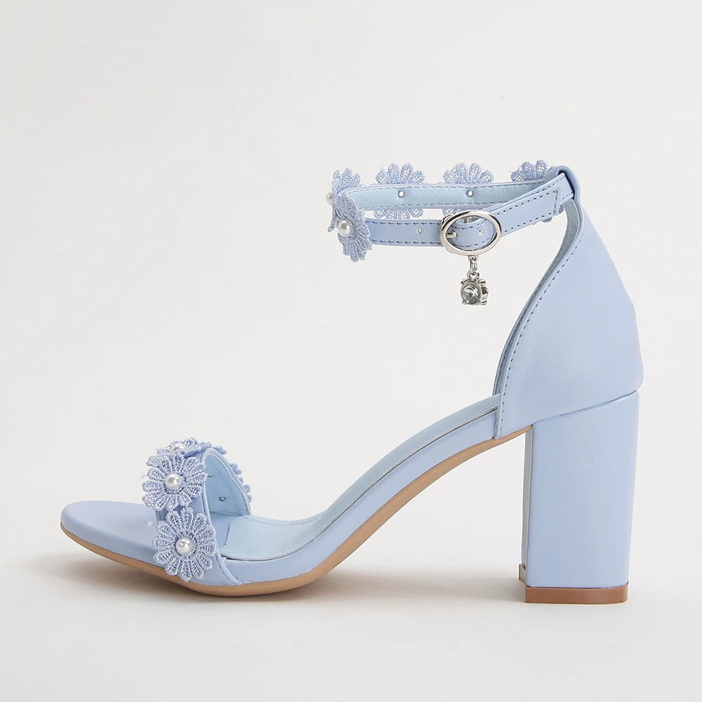 Petal & Pearl Block Heels