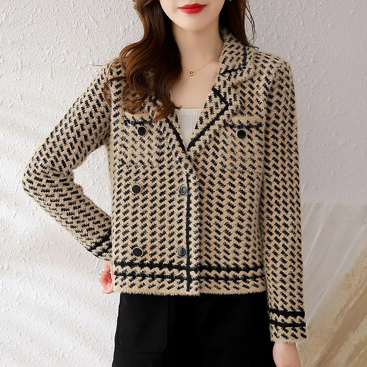 Milanese Houndstooth Tweed Blazer