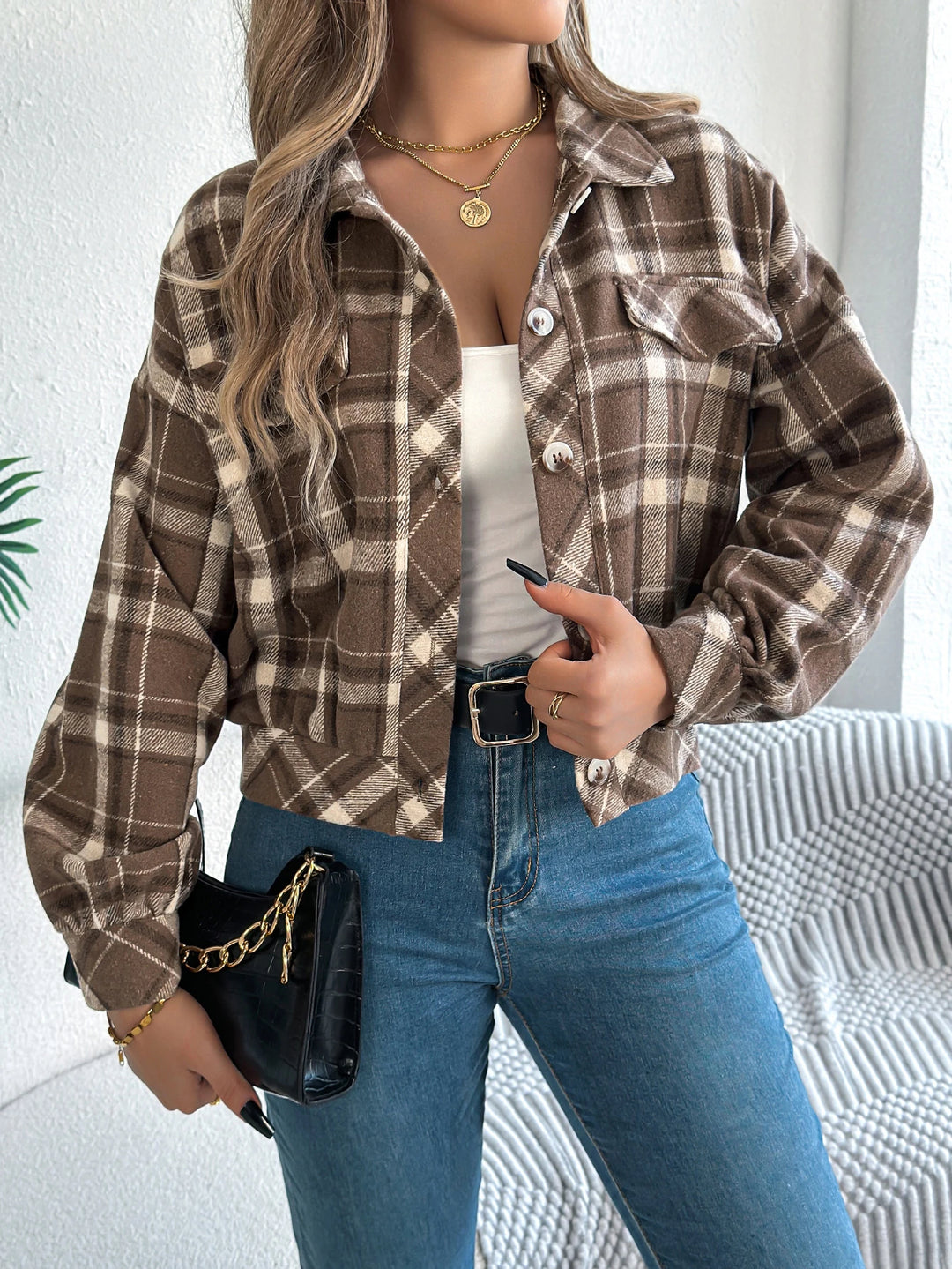 Aubrey Cropped Flannel Shacket
