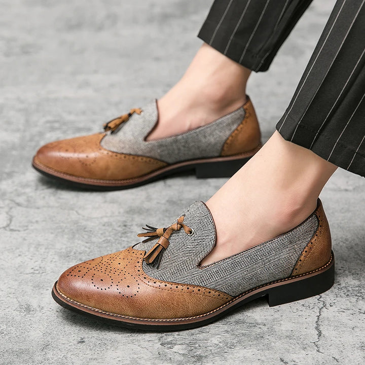 Herringbone Tassel Loafer