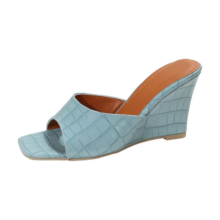 Estelle Faux Snake Leather Wedges