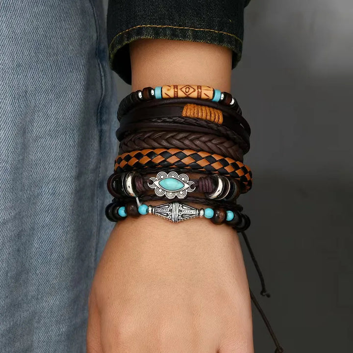 Tribal Stacked Bracelet Set