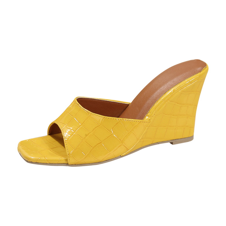 Estelle Faux Snake Leather Wedges