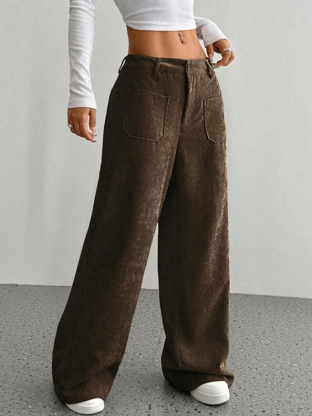 Maison Corduroy Wide-Leg Pant
