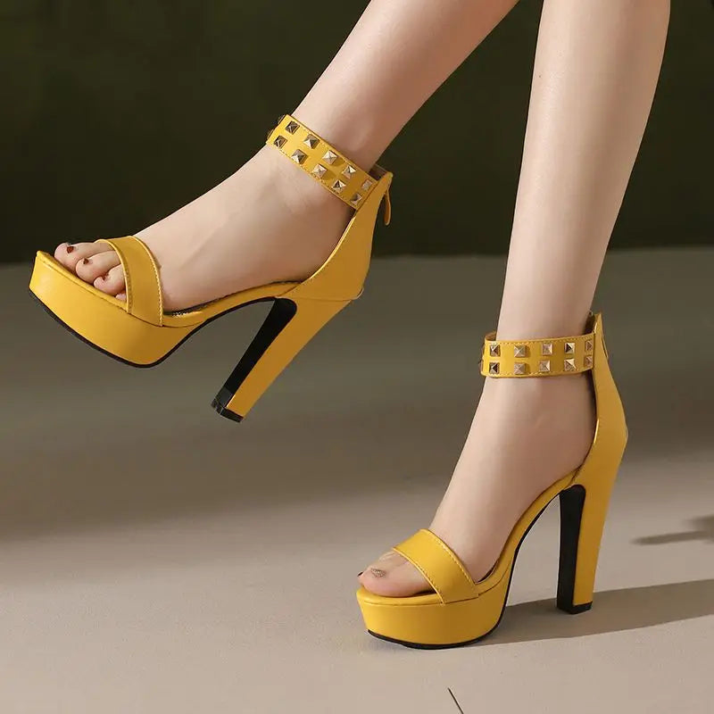 Vanity Studded Platform Heels