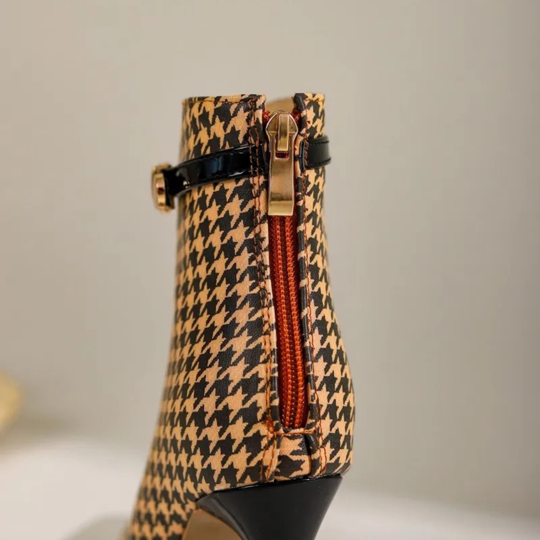 Houndstooth Stiletto Boot