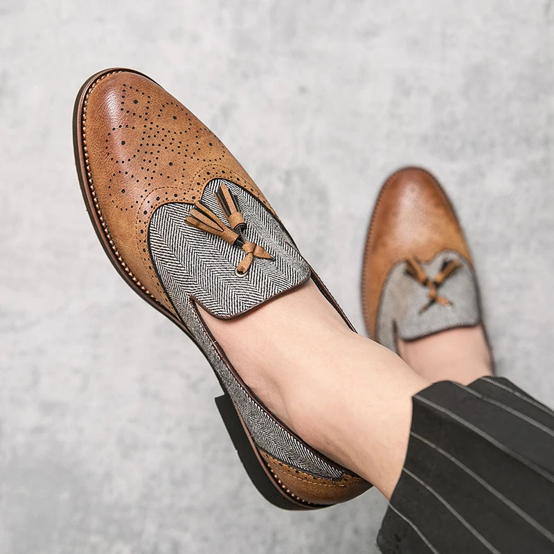 Herringbone Tassel Loafer
