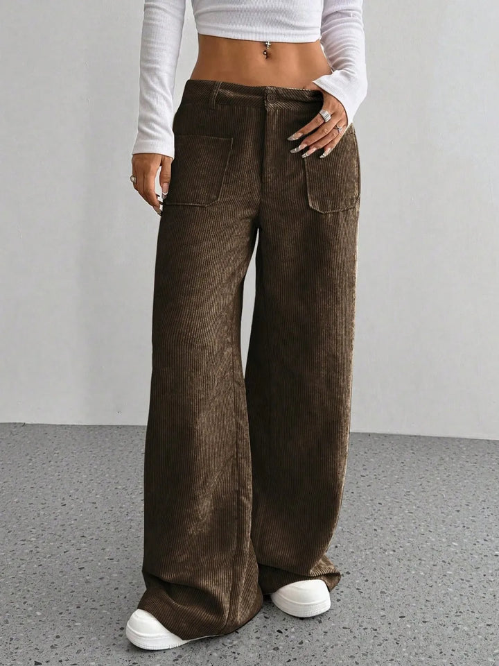 Maison Corduroy Wide-Leg Pant