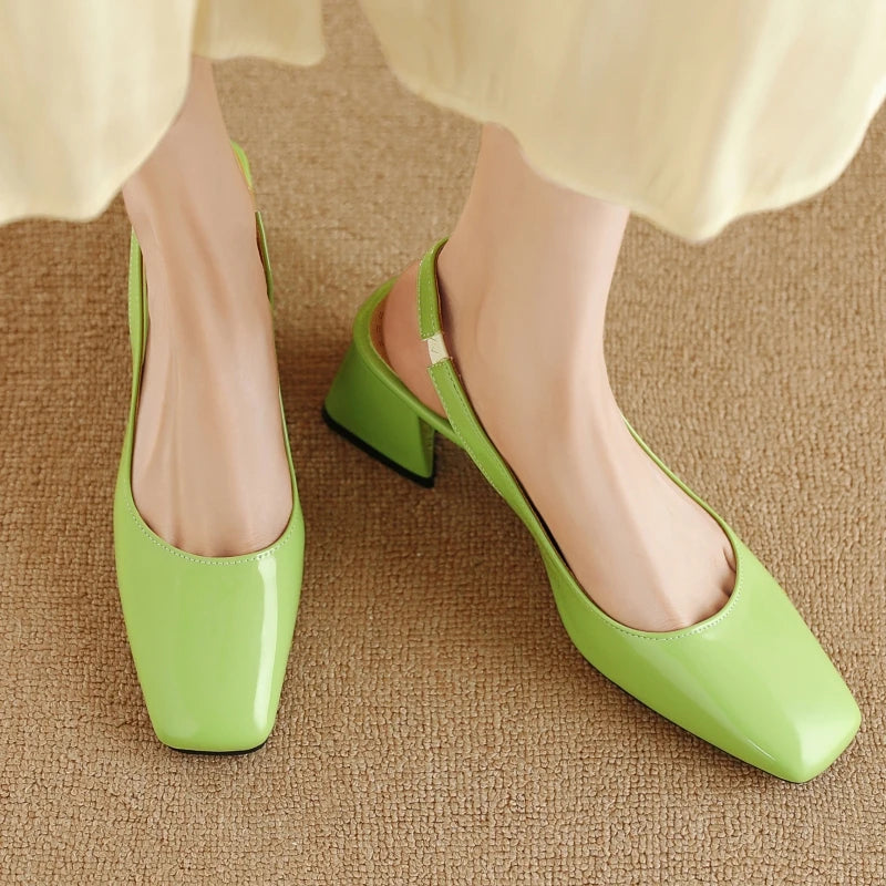 Vera Arc Gloss Slingback Heel