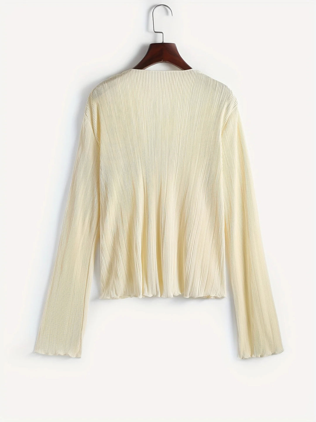 Pleated Tie-Front Blouse