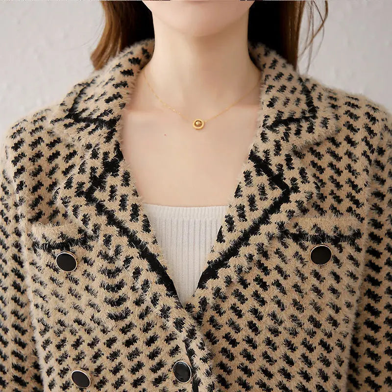 Milanese Houndstooth Tweed Blazer