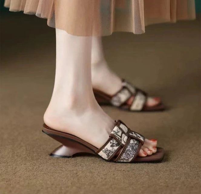 Opale Toile Slide Heel