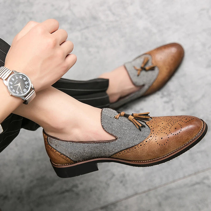 Herringbone Tassel Loafer