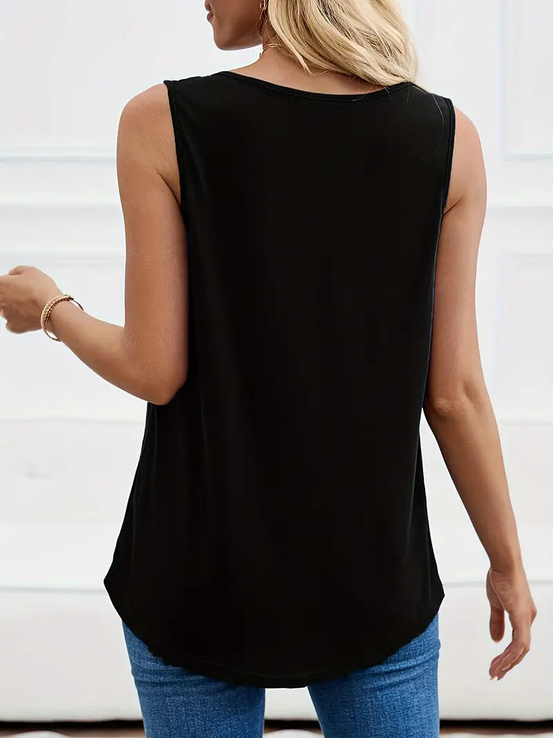 Delaney Lace Pleated Tank Top