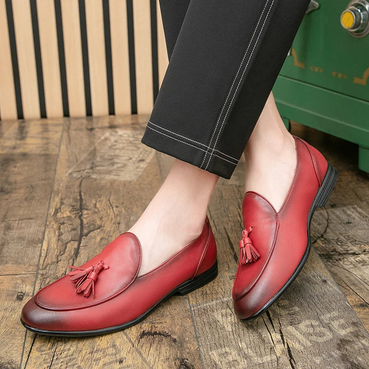 Lorenzo Burnished Tassel Loafer