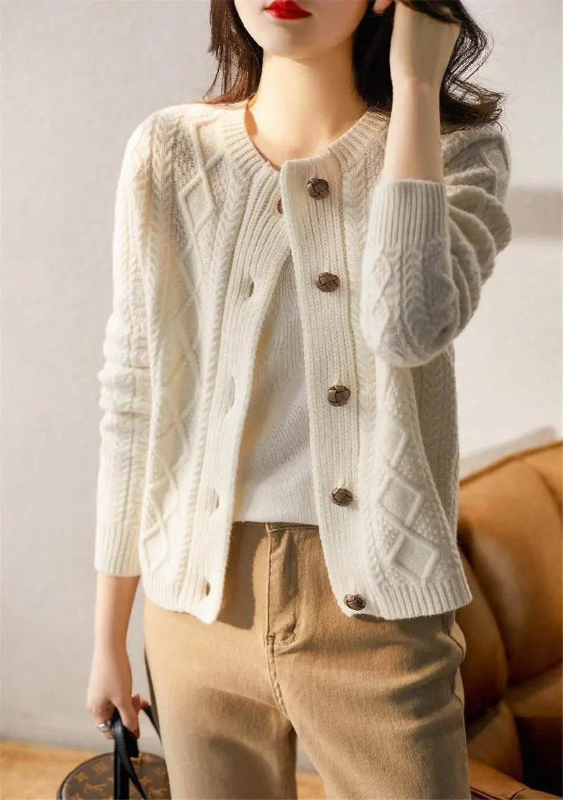 Alessa Cable-Knit Cardigan