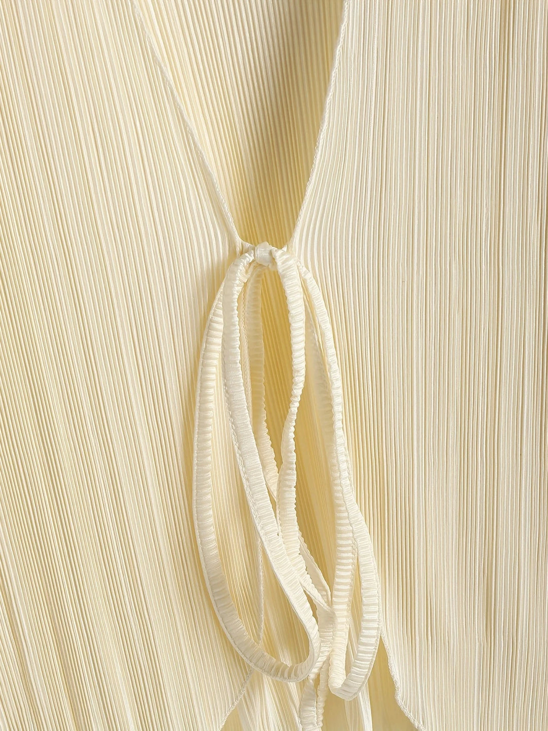 Pleated Tie-Front Blouse