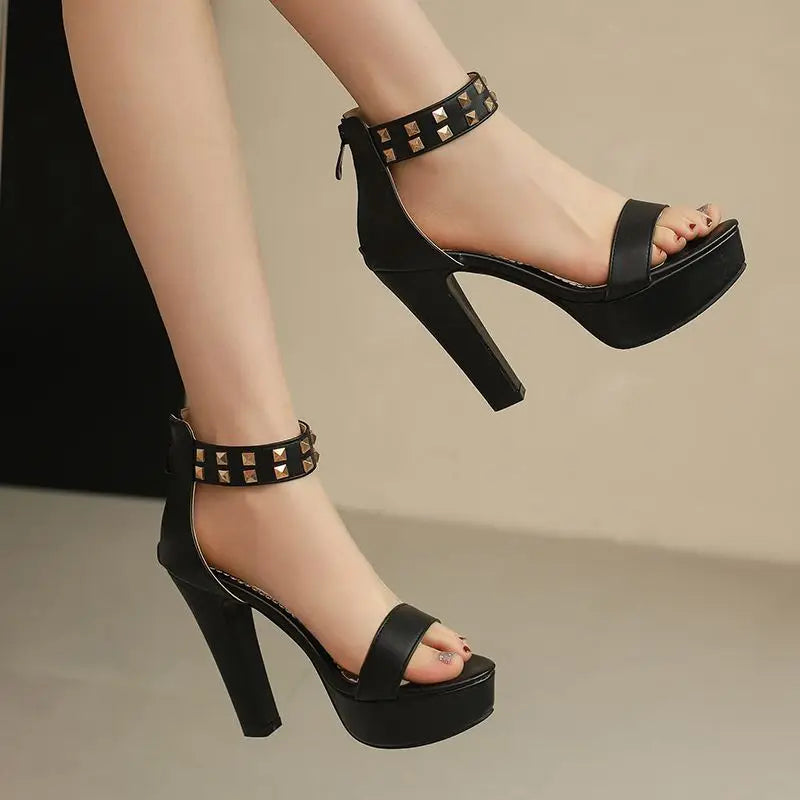 Vanity Studded Platform Heels