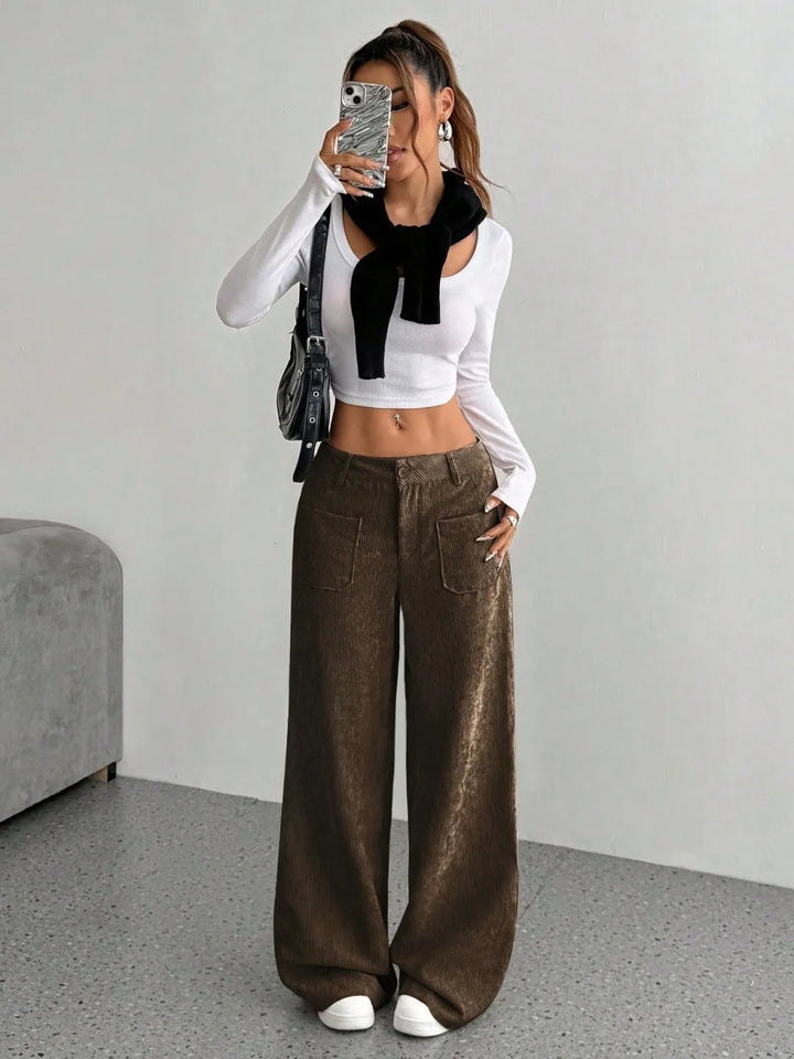 Maison Corduroy Wide-Leg Pant