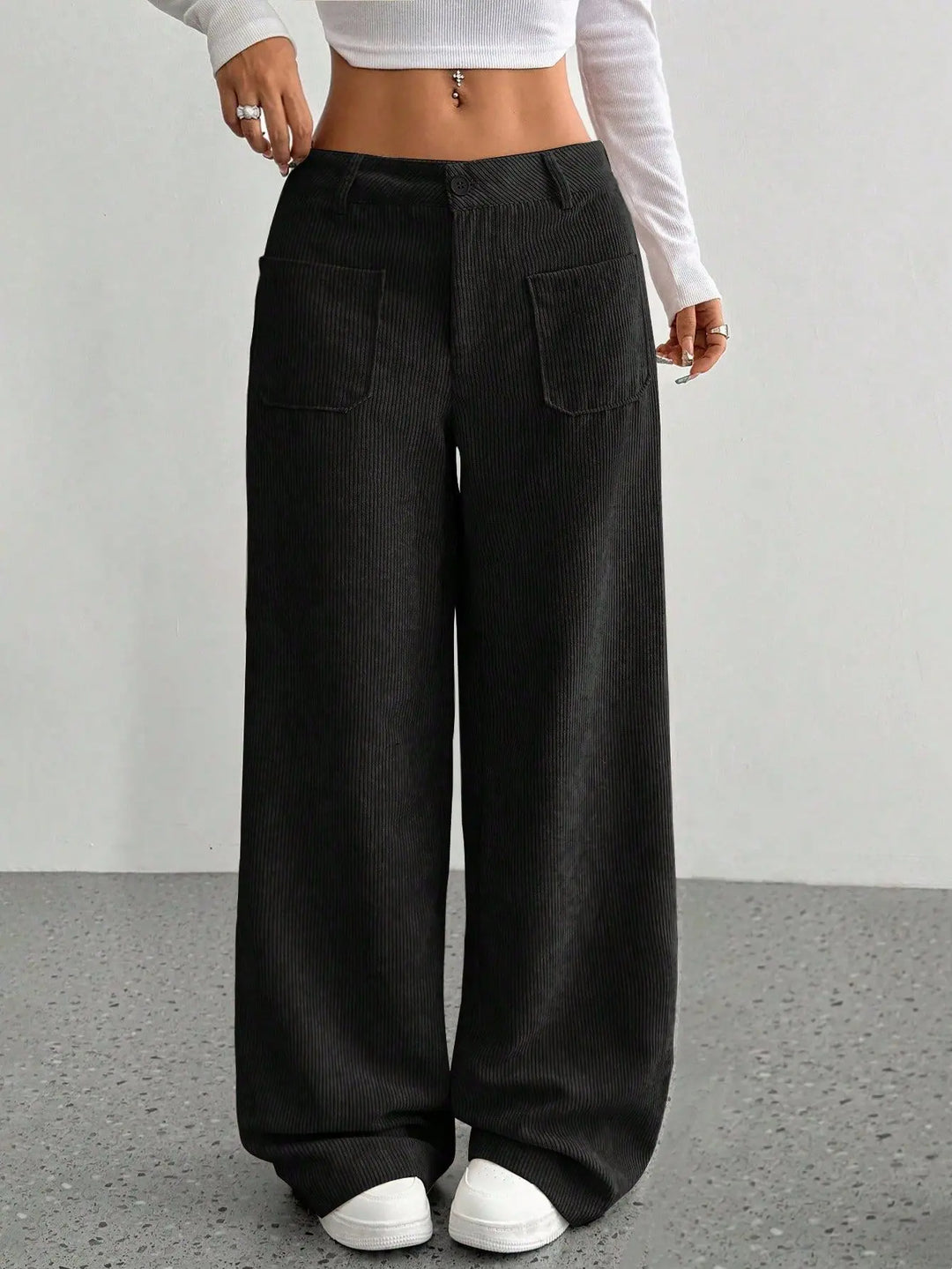 Maison Corduroy Wide-Leg Pant