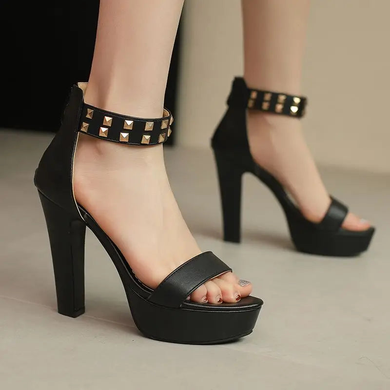 Vanity Studded Platform Heels