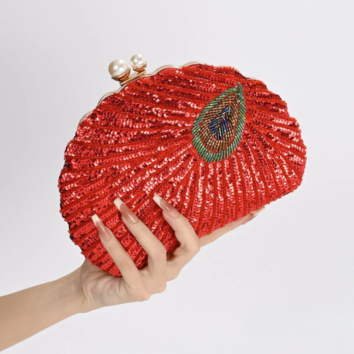 Peacock Sequin Clutch Bag