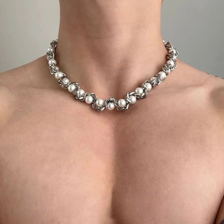 Sterling Pearl Chain Necklace