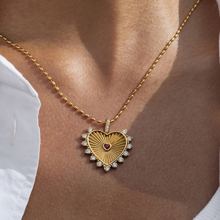 Sunburst Heart Necklace