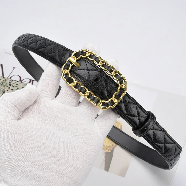 Sainte Quilted Leather Belt