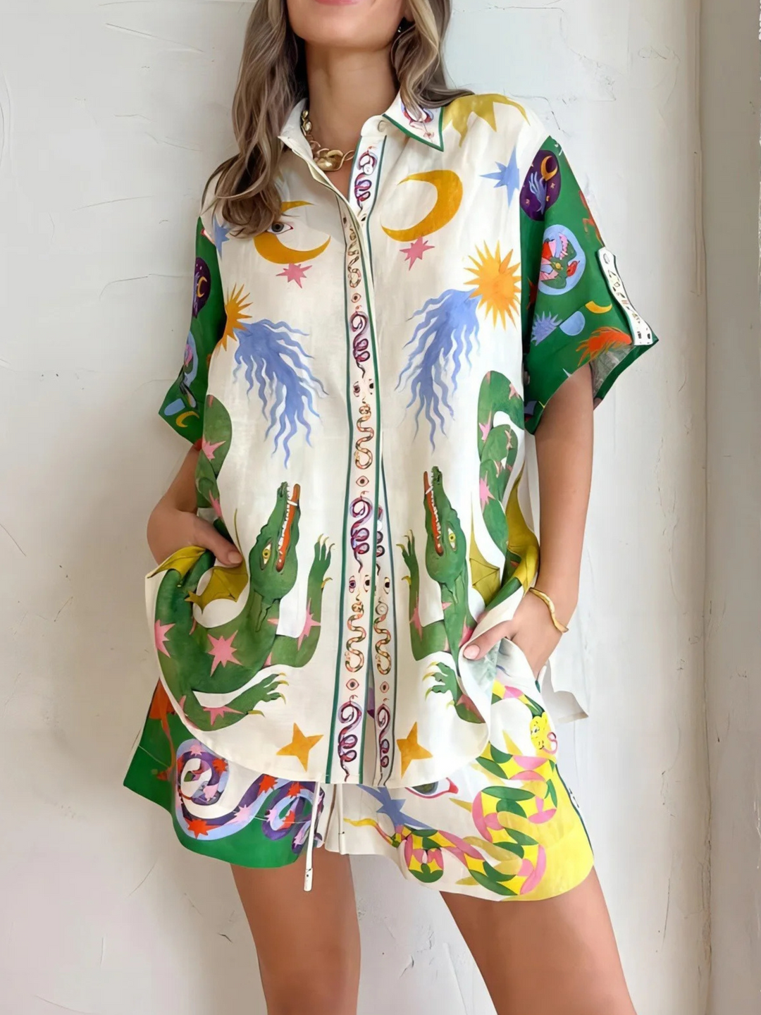 Ibiza Tropic Satin Co-Ord